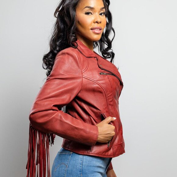 Daisy Womens Fashion Leather Jacket - Picture 3 of 5